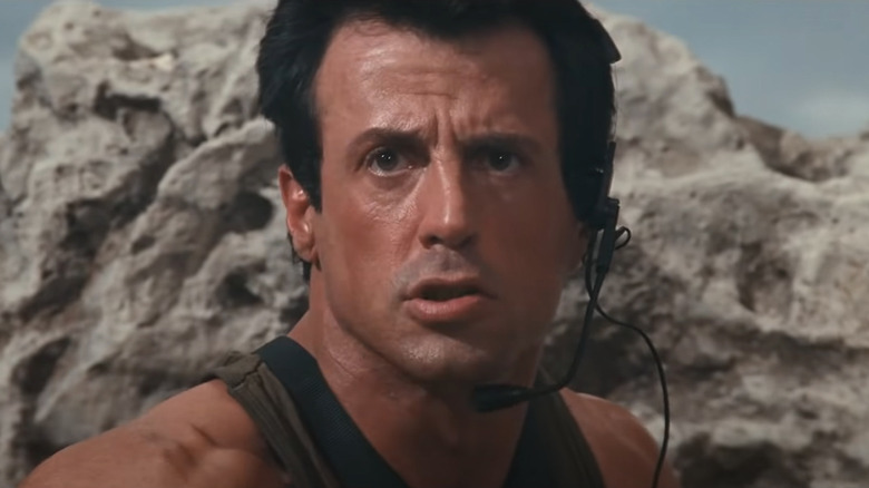 Stallone in Cliffhanger Headset