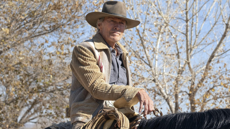 Clint Eastwood on horseback in 