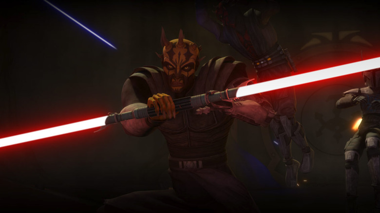 Savage Opress fighting with Darth Maul in Star Wars: The Clone Wars (2013)