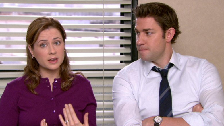 Jenna Fischer and John Krasinski in The Office