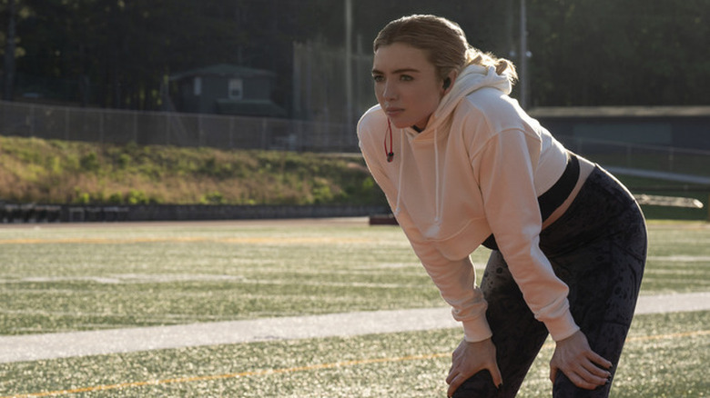 Tory training on a field on Cobra Kai Season 6