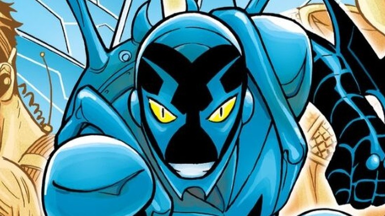 Blue Beetle smiling