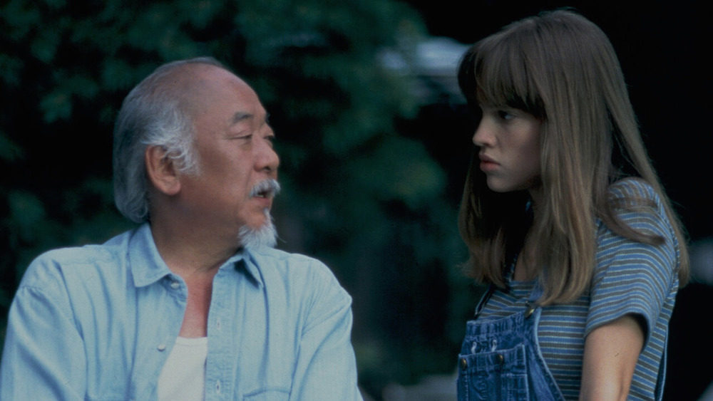 Hillary Swank and Mr. Miyagi