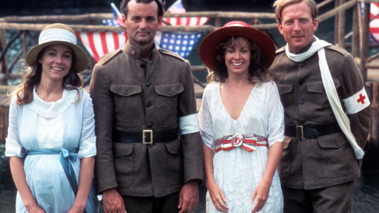 Sophie, Larry, Isabel, and Gray posing in The Razor's Edge (1984)