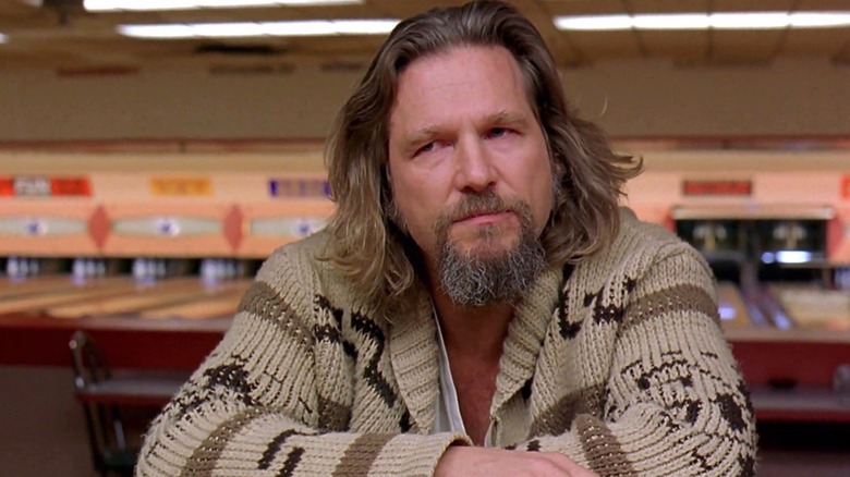 The Dude sitting at the bar in a bowling alley in The Big Lebowski
