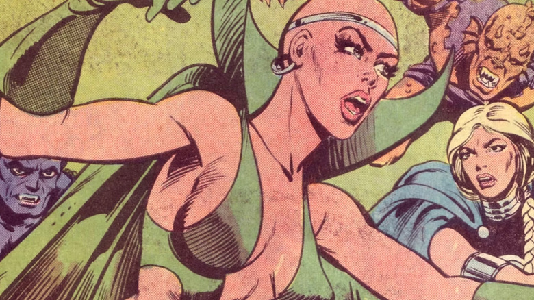Moondragon battles various heroes