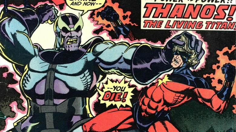 Thanos grabs Mar-Vell