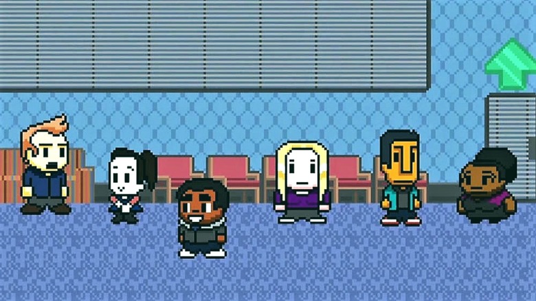The study group as 8-bit game characters in "Community"