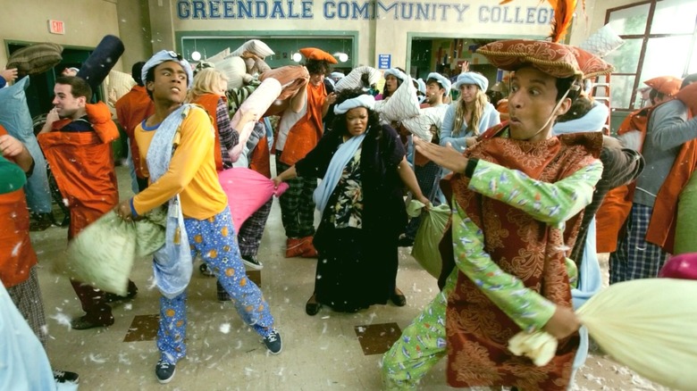 A massive pillow fight in "Community"