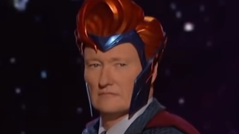 Conan O'Brien dressed as superhero