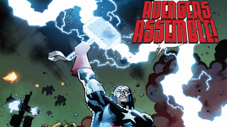 Cap holding Thor's hammer