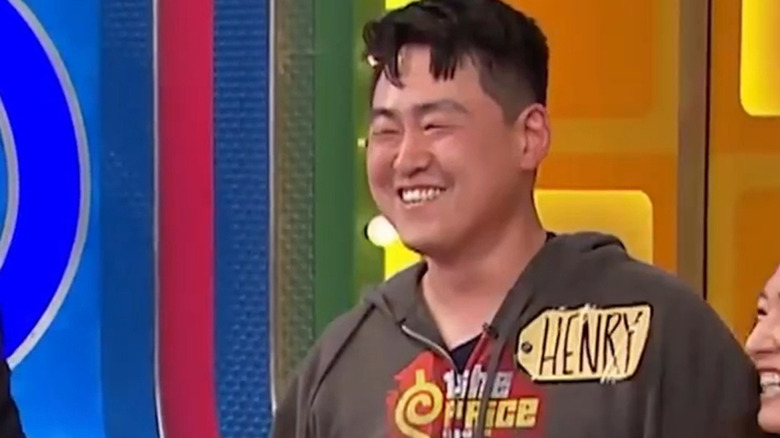 Henry smiling on the price is right