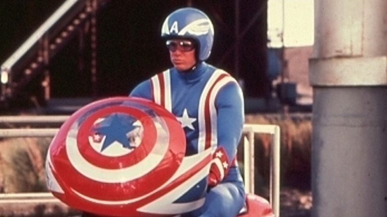 Captain America riding motorcycle