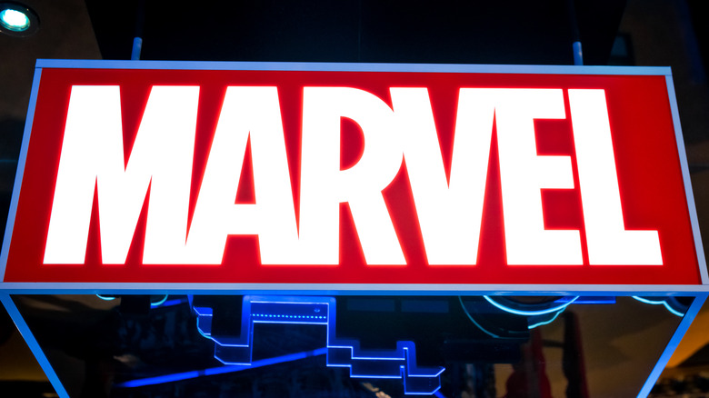 Marvel logo glowing
