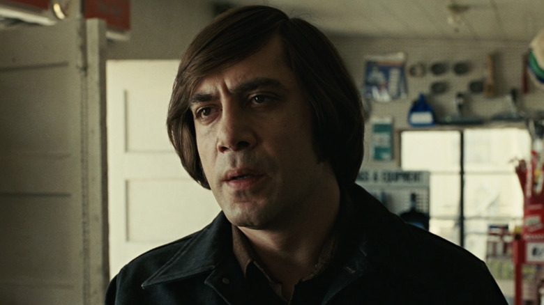 Anton Chigurh in a gas station