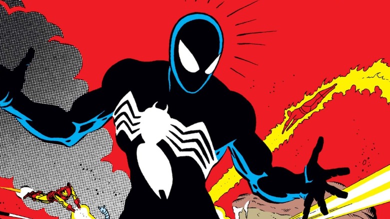 Spider-Man in his symbiote suit