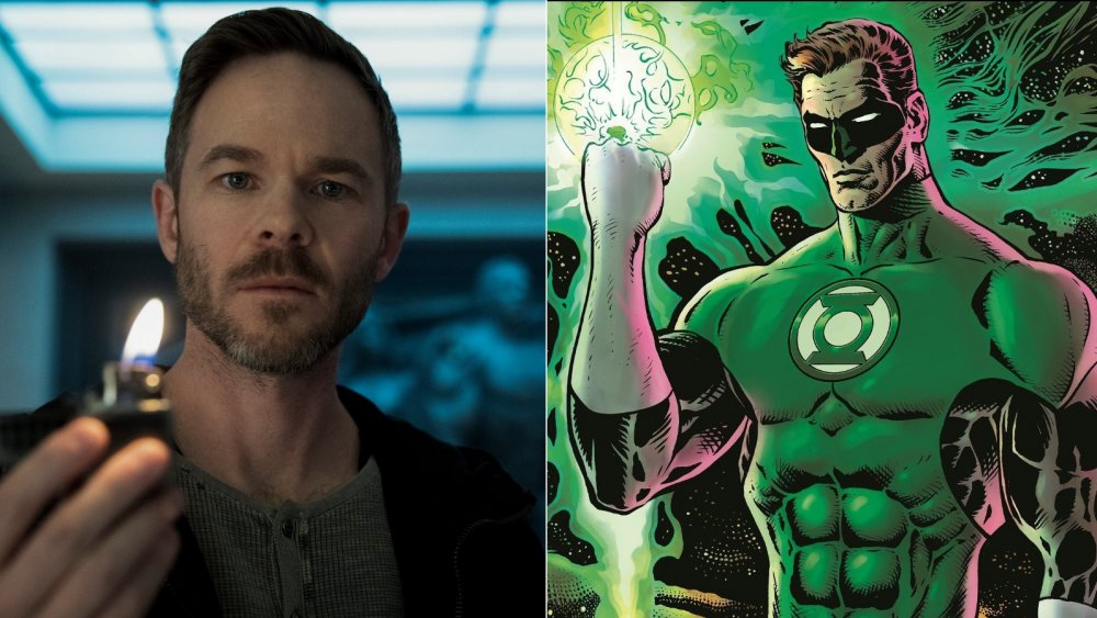 Shawn Ashmore as Lamplighter in The Boys and the cover art of Green Lantern: Intergalactic Lawman by Liam Sharp