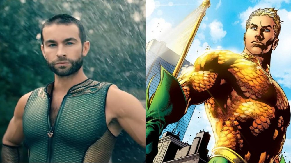 Chace Crawford as the Deep in The Boys and art of Aquaman by Ivan Reis