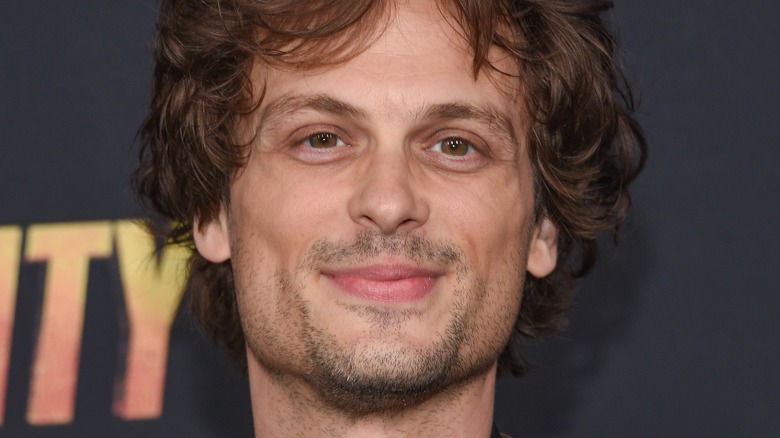 Matthew Gray Gubler smiling on red carpet