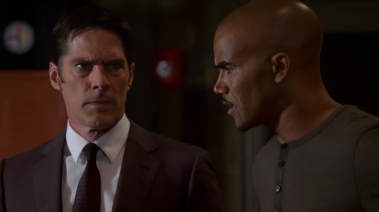 Hotch and Morgan looking concerned