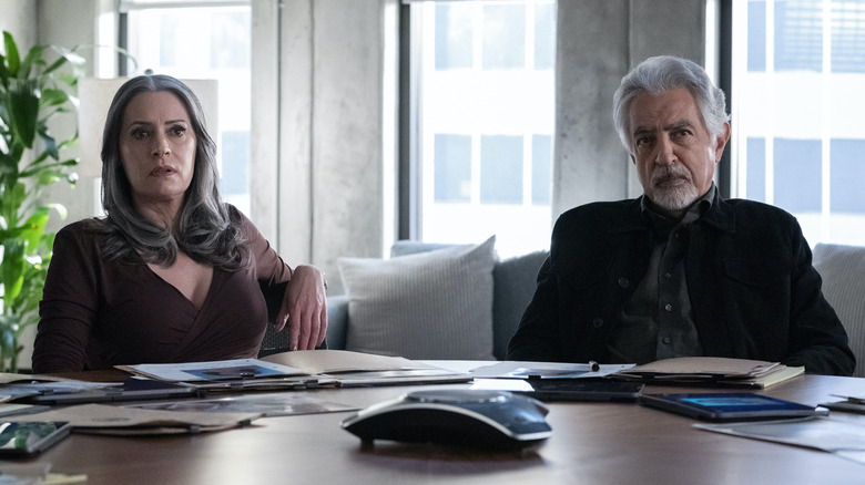 Prentiss and Rossi sitting down