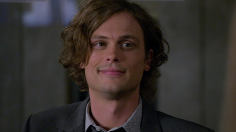 Reid smiling on Criminal Minds