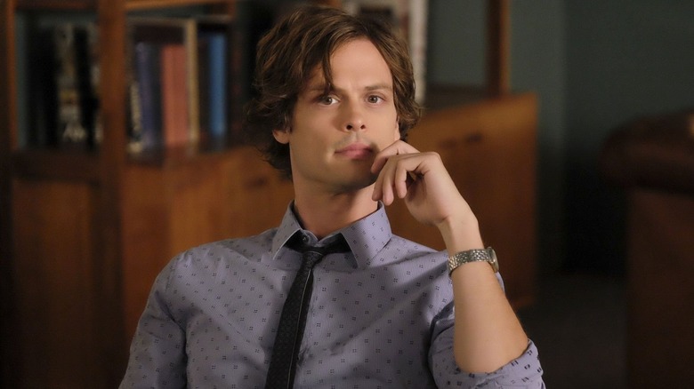 Spencer Reid looking concerned