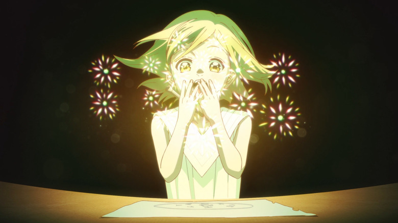 Coco gasps as magic fireworks appear before her in "Witch Hat Atelier"