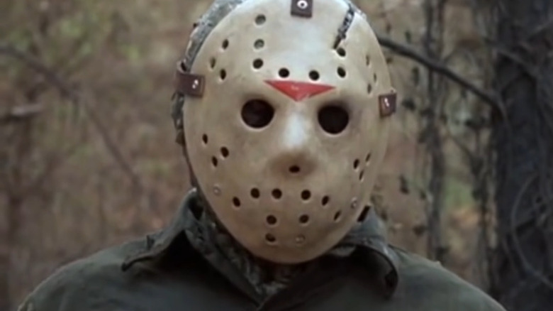 Jason wearing his hockey mask