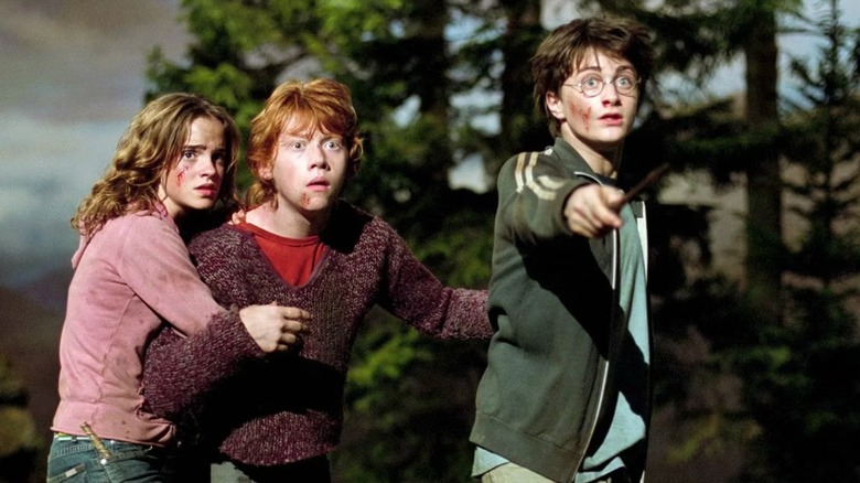 Harry, Ron and Hermione scared