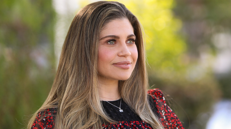 Danielle Fishel wearing a necklace