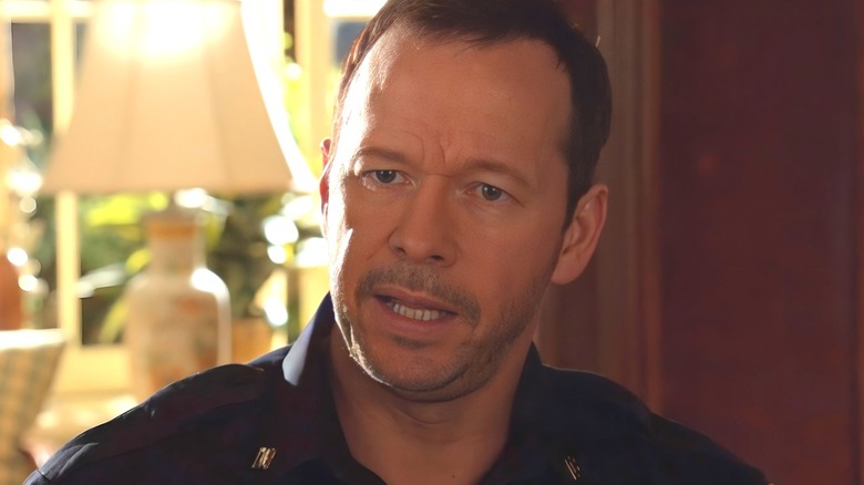 Donnie Wahlberg looking serious on Blue Bloods