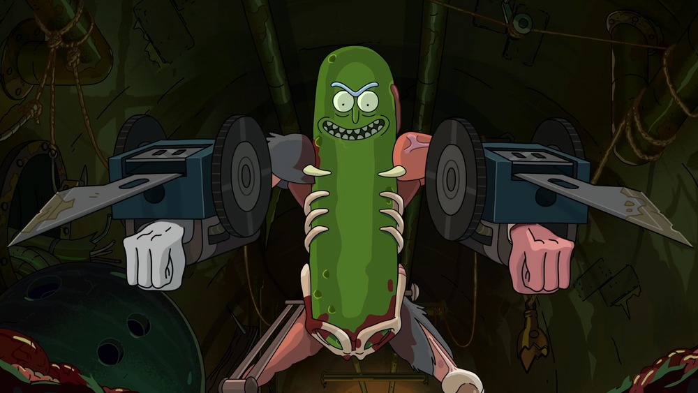 Pickle Rick with exoskeleton