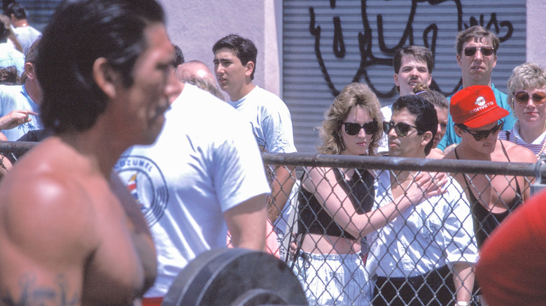 Danny Trejo lifting weights