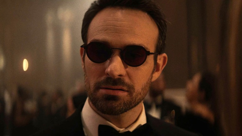 Matt Murdock wearing a tuxedo at a fancy party