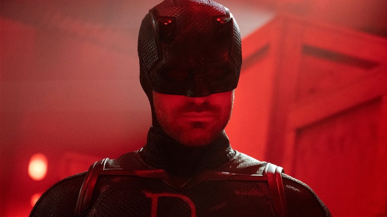 Daredevil standing in red light in Daredevil: Born Again Season 2