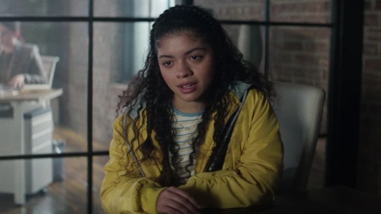 Angela del Toro wearing a yellow hoodie on Daredevil: Born Again