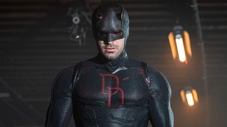 Daredevil walking forward in black costume on Daredevil: Born Again (2026)