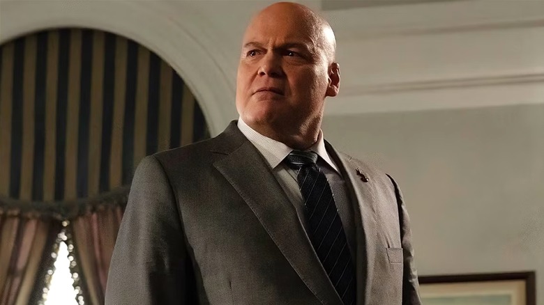 Wilson Fisk wearing a suit and looking angry in Daredevil: Born Again