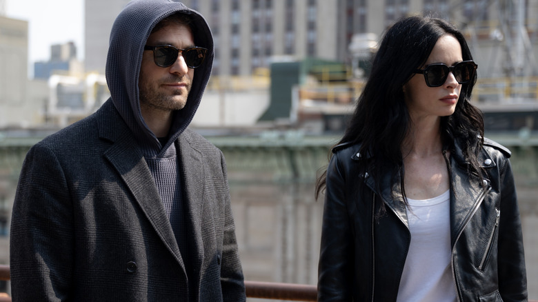 Matt Murdock and Jessica Jones wearing sunglasses on Daredevil: Born Again