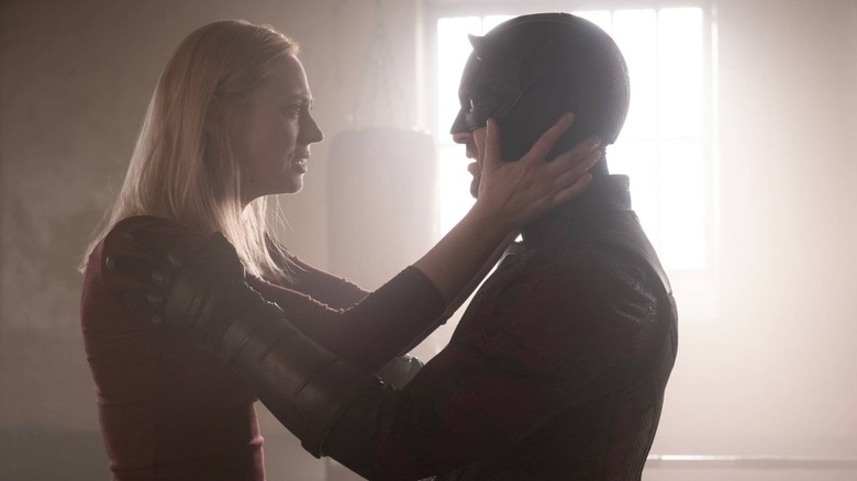 Karen Page and Daredevil looking at each other on Daredevil: Born Again