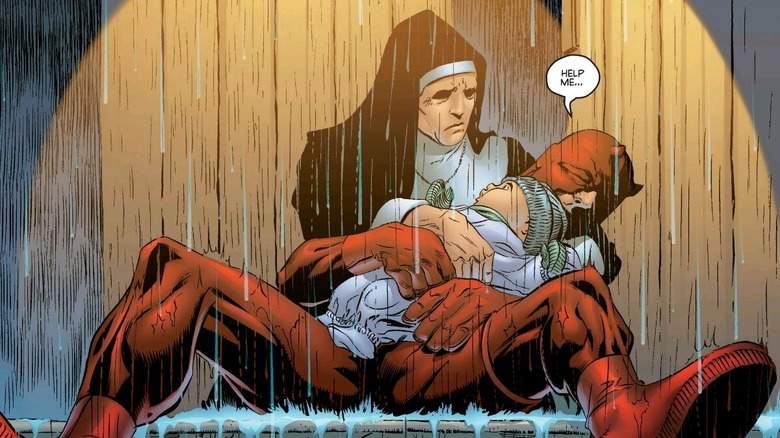 Daredevil collapses on church steps