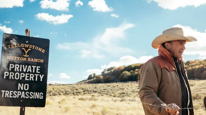 John Dutton at the family fenceline in "Yellowstone"