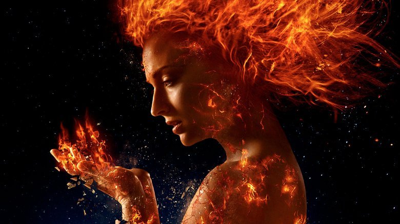 Sophie Turner X-Men Dark Phoenix fire hair