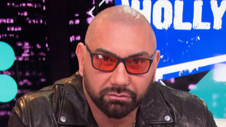 Dave Bautista wearing sunglasses