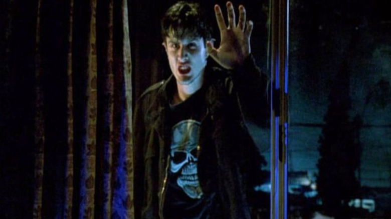 Benny floating outside window