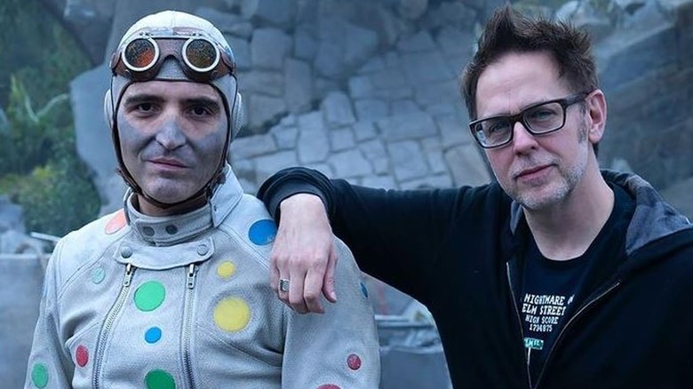 David Dastmalchian and James Gunn on set of "The Suicide Squad"