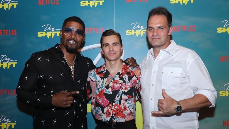 Jamie Foxx, Dave Franco, and J.J. Perry posing