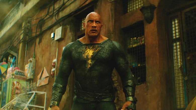 Black Adam gearing up for a fight in "Black Adam" (2022)