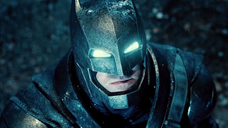 Batman looks up in 